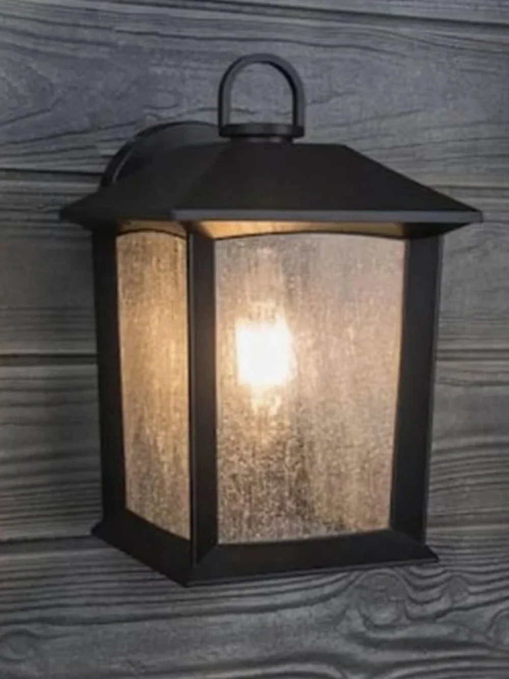 Hampton Bay Ashton 1-Light Outdoor Wall Lantern Sconce Light - Medium Exterior